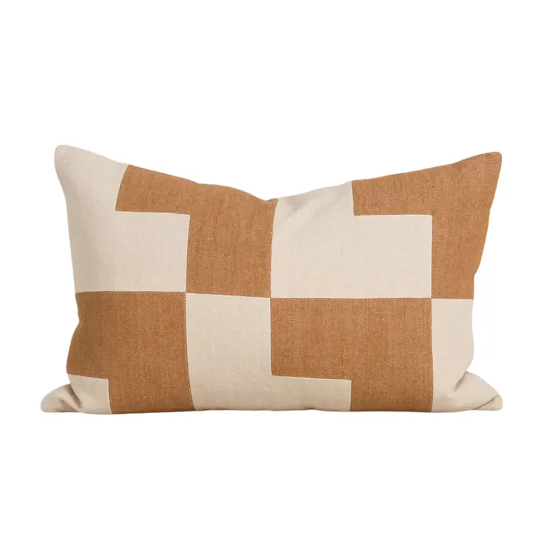 Kiln Rectangular Oat-and-Caramel Throw Pillow