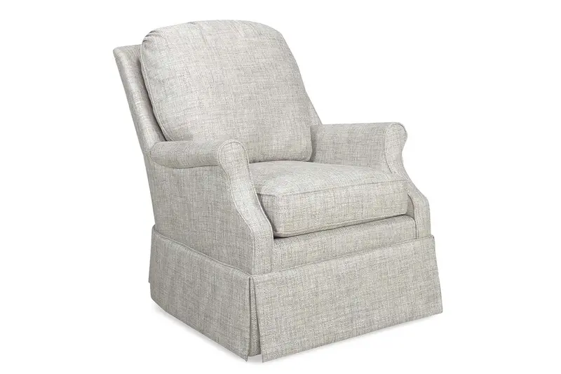 Kimberly Swivel-Glider Accent Chair with 8-Way Hand-Tied Support and Skirted Base