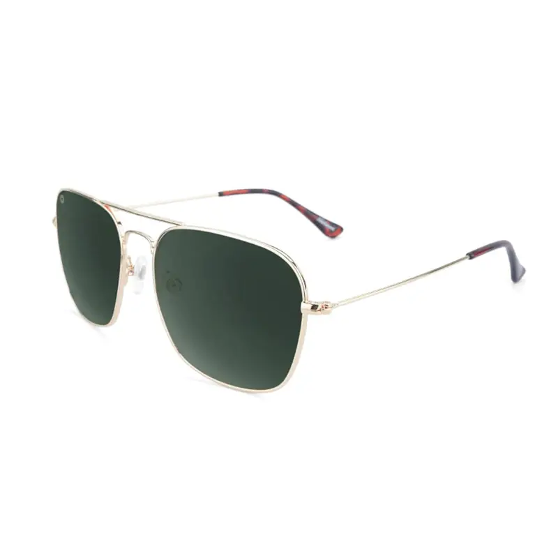 Knockaround Mount Evans Sunglasses – Gold Frame with Aviator Green Lenses