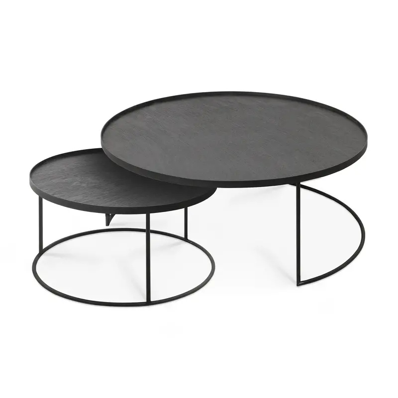 Large Round Tray Coffee Table Nesting Set – Organic Shape Grouping