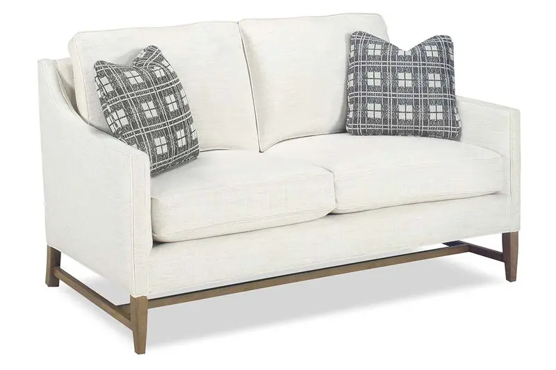 Larissa 58″ Two-Seat Loveseat with Natural Wood Frame