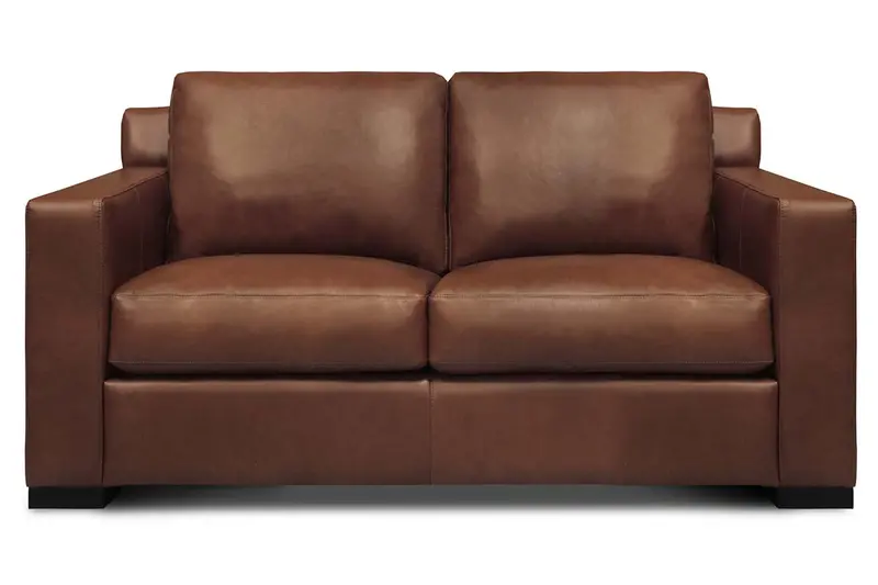 Lawrence Modern Leather Loveseat – Track-Arm Configuration