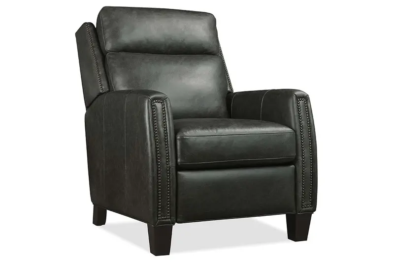 Leland Grey Dual-Power Transitional Leather Recliner – Quick Ship