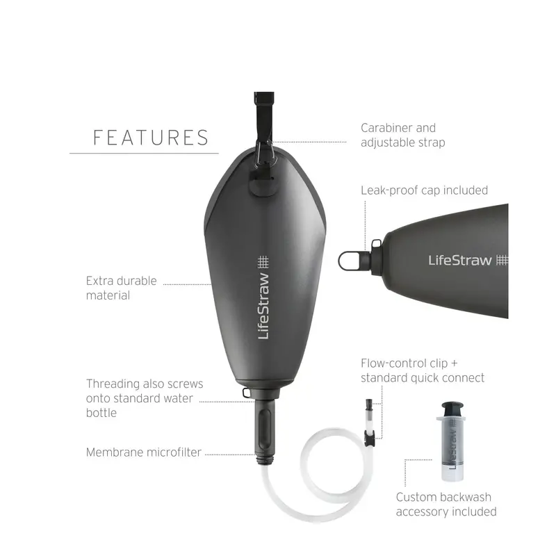 LifeStraw Peak Compact Gravity Water Filter System (3L Capacity)