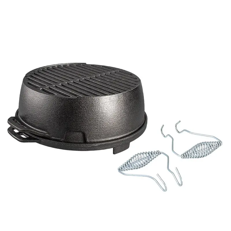 Lodge 12-Inch Portable Round Cast Iron Grill