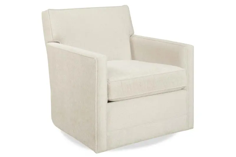 Lola Contemporary Fabric Accent Chair: 360° Swivel-Glider with Tight Back and 8-Way Hand-Tied Frame