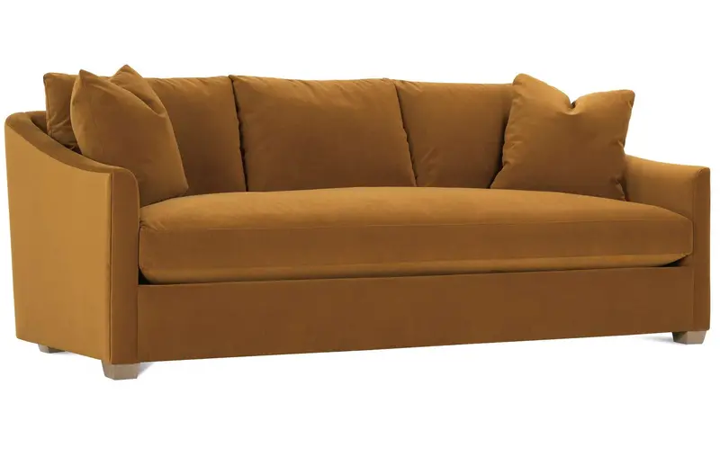 Luca 89-Inch Fabric Sloping Wing Arm Sofa with Bench Cushion Design
