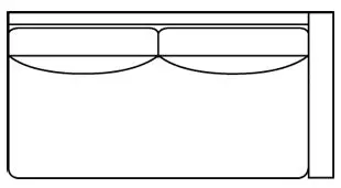 Luca Fabric Loveseat – Right-Arm Facing Bench Seat