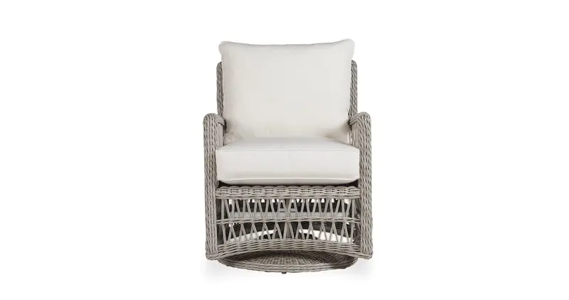 Mackinac High-Back Swivel Rocker – All-Weather Wicker Patio Chair with Motion Base