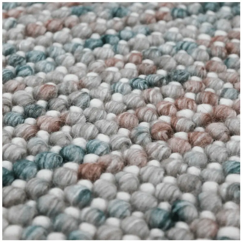 Magic Wool Area Rug – Oasis Blue Geometric Pattern