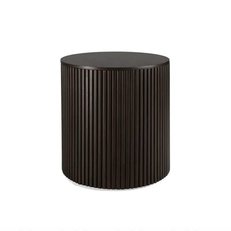 Mahogany Dark Brown Roller Max Side Table with Casters