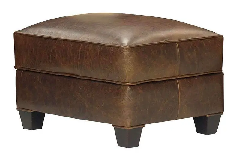 Manhattan Leather Footstool Ottoman