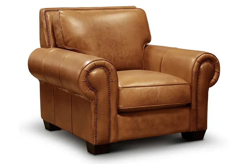 Marshall Traditional Nailhead-Trimmed Leather Club Chair