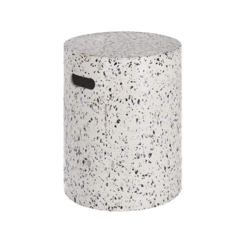 Maz White Terrazzo Patio Side Table