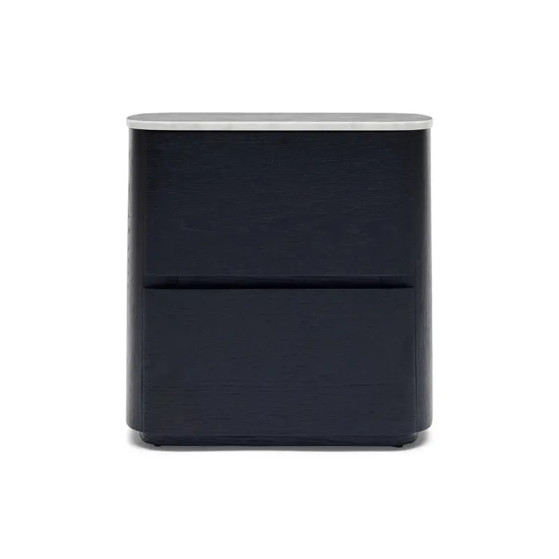 Megan Black Oak Nightstand with Minimalist Design