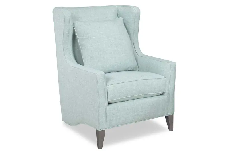 Megan Fabric Wingback Accent Chair with 8-Way Hand-Tied Construction and Pillow Back