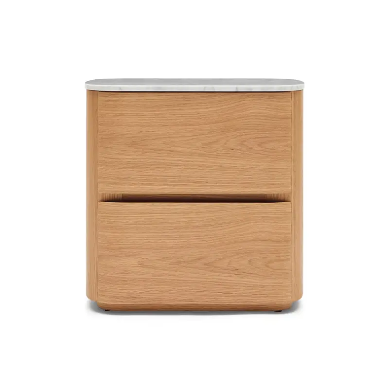 Megan Natural Oak Bedside Table with Slim Profile