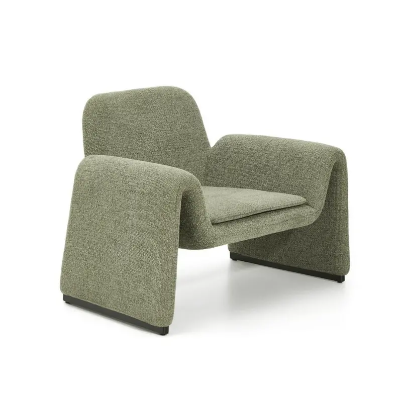 Melvia Emerald Green Accent Armchair – Curved Back Design