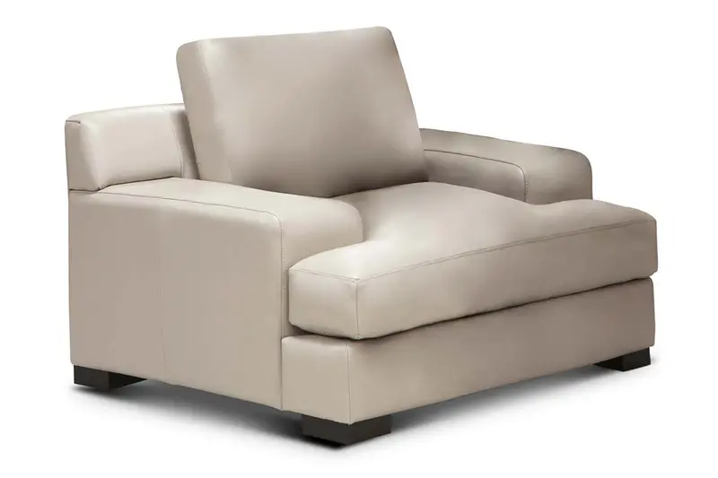 Metropolitan Contemporary Leather Club Chair & a Half with Track Arms