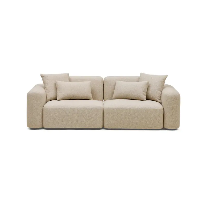 Meza Biscuit-Tone Modular Sofa – Configurable Living Room Seating