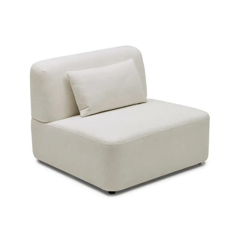 Meza Ivory White Fabric Armchair