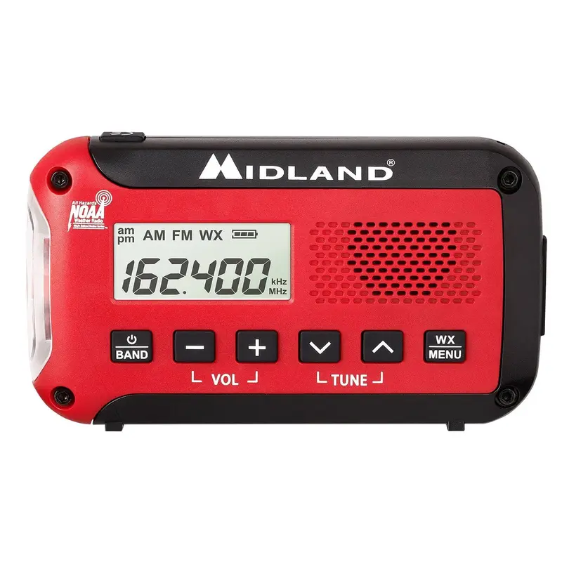 Midland ER10VP E+READY Compact Emergency Radio – Hand-Crank & USB Charging