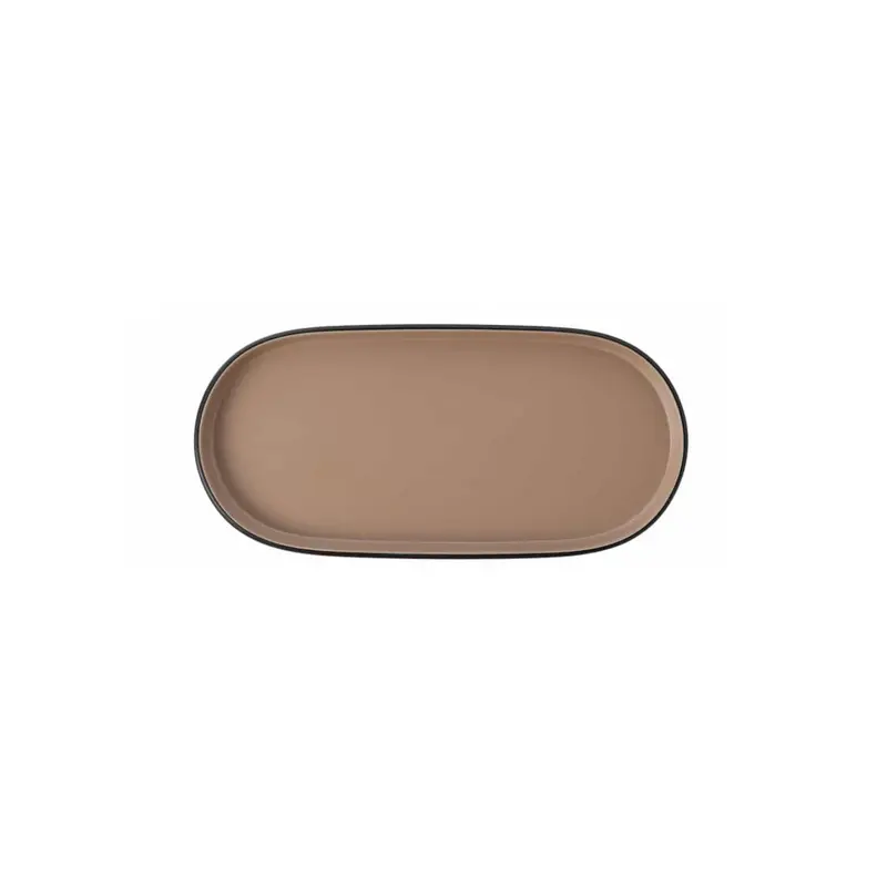 Nara Mocha Oval Serving Tray with Handle