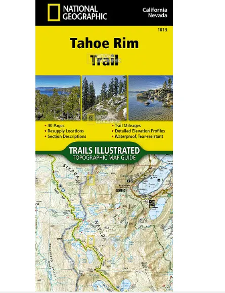 National Geographic Tahoe Rim Trail Detailed Map
