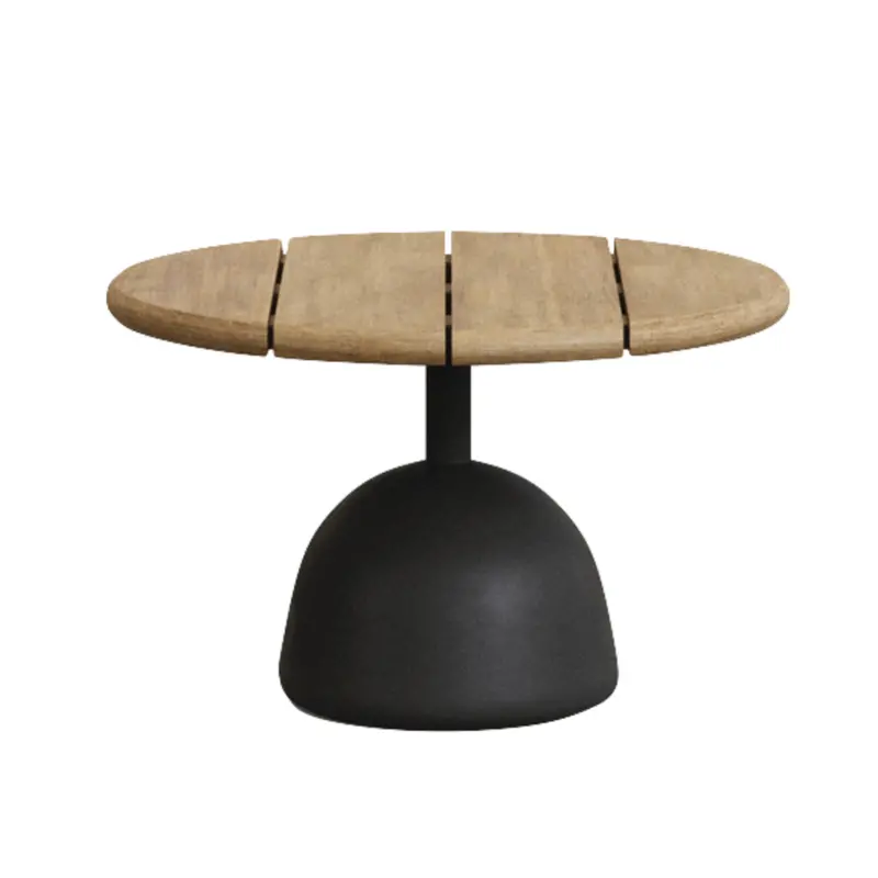 Naxos Black & Natural Ash Round Patio Coffee Table