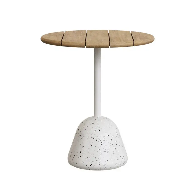 Naxos Round Outdoor Dining Table – Terrazzo & Natural Ash