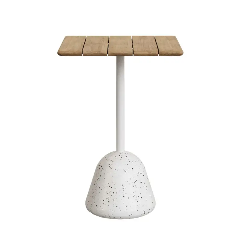Naxos Square Bar-Height Patio Table – Terrazzo & Natural Ash