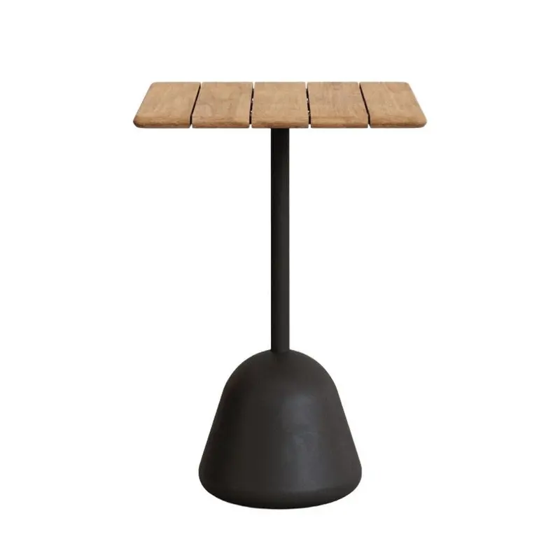 Naxos Square Bar Table – Black Frame with Natural Ash Top