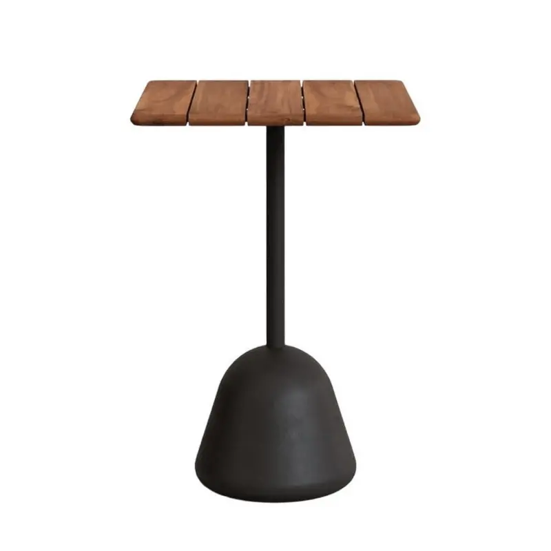 Naxos Square High Dining Table – Black Base, Walnut Brown Top