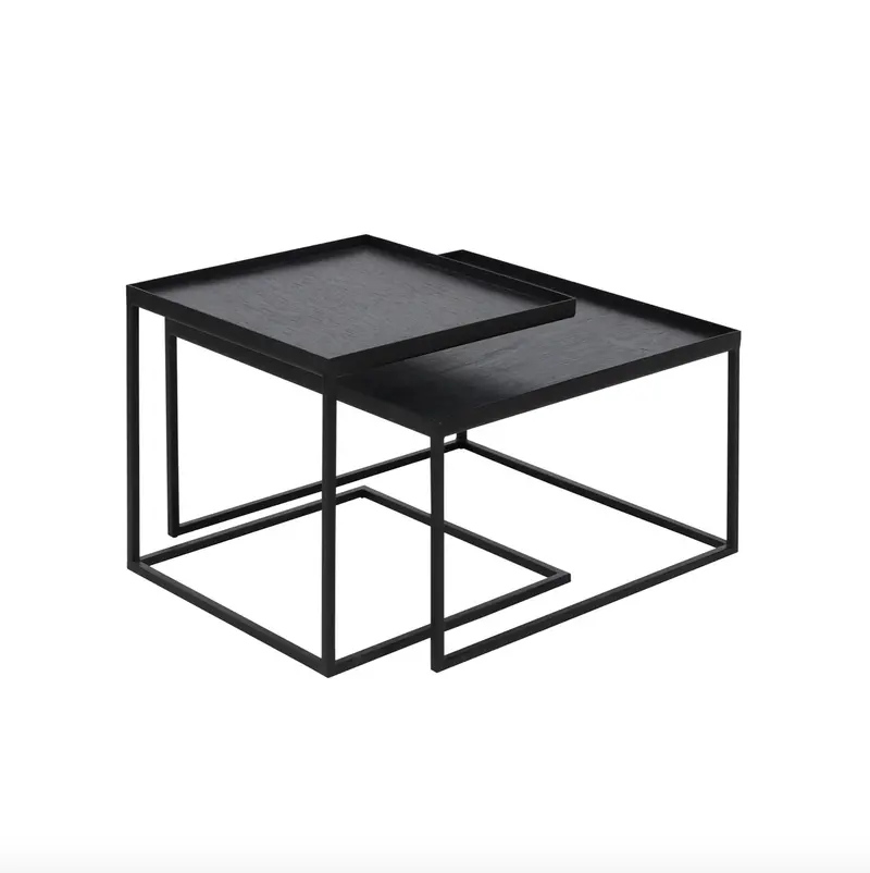 Nesting Square Tray Coffee Table Set – Minimalist Layered Design