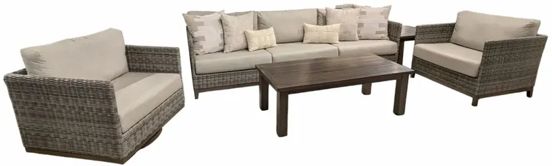 Nevis Mineral-Finished Outdoor Seating Set