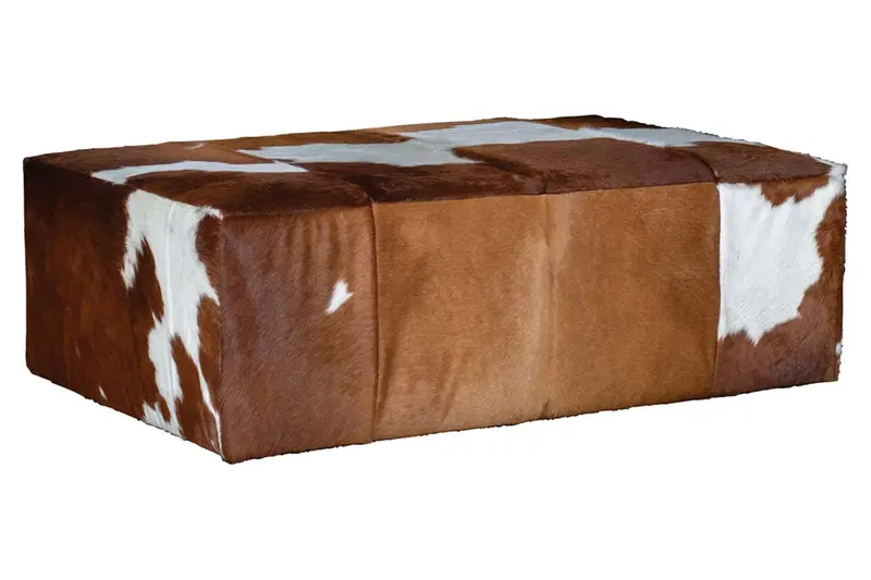Nolan Hair-on-Hide Rectangular Ottoman – 53″