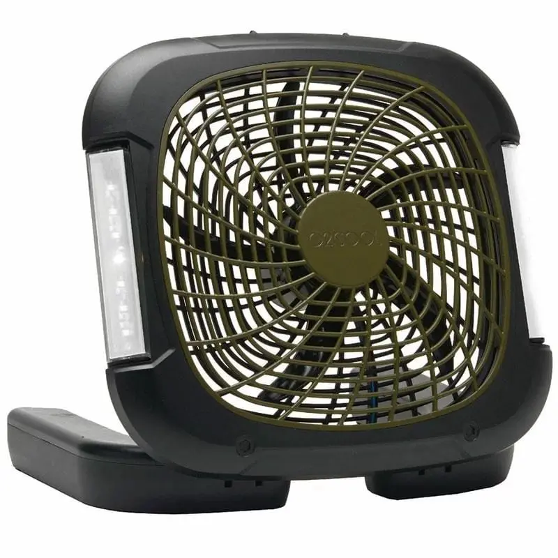 O2Cool 10-Inch Portable Camping Fan with Integrated LED Lights