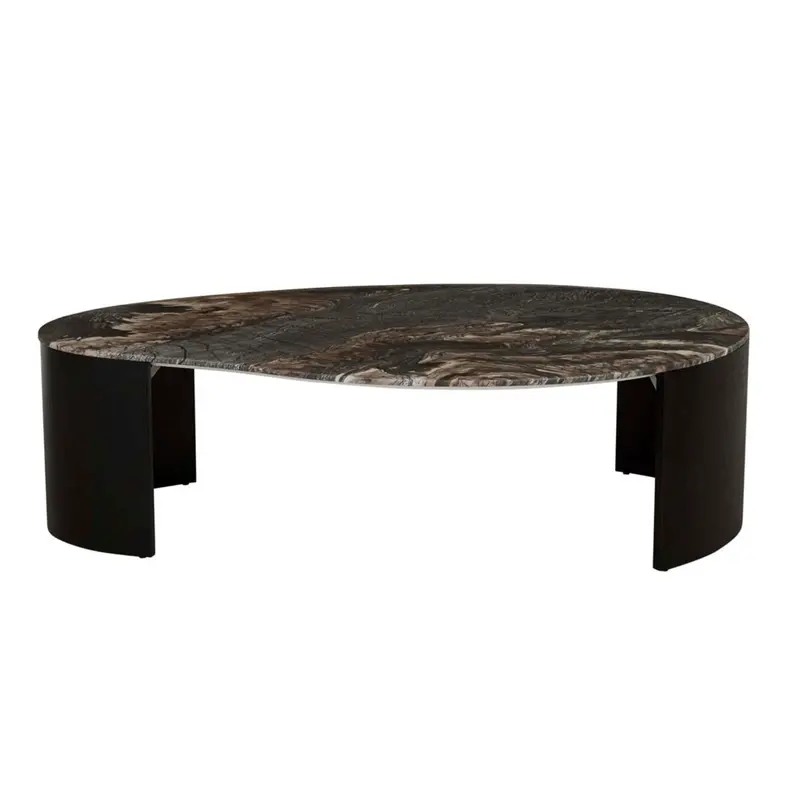 Oberon Curve Storm Marble Coffee Table