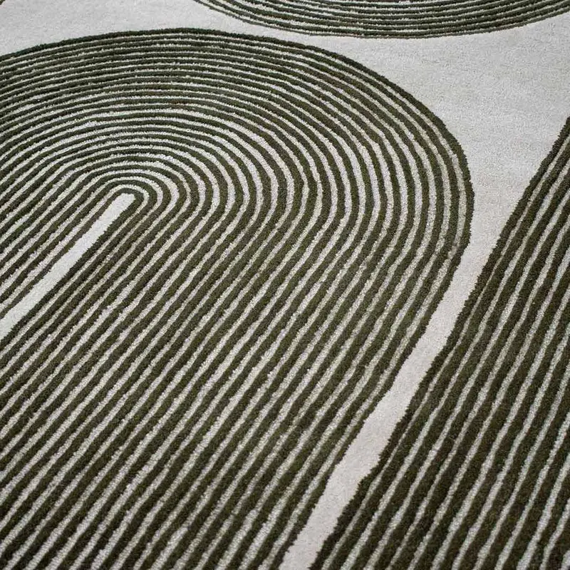 Olive-Colored Viper Wool Area Rug – Handwoven Texture