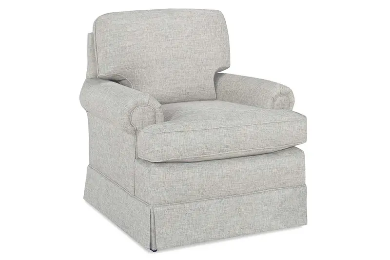 Olive Swivel Accent Chair with 8-Way Hand-Tied Base and Traditional Rolled Arms