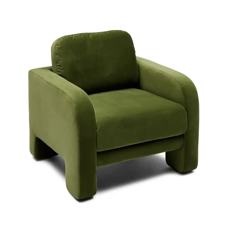 Olive Velvet Zoe Armchair