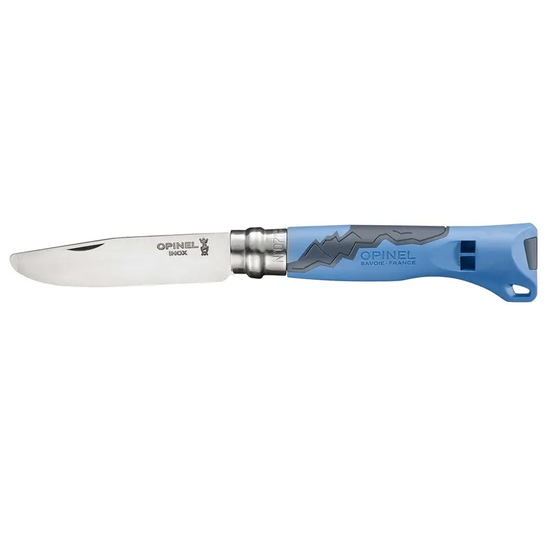 Opinel No. 07 Outdoor Junior Knife – Blue Blister Pack, Ergonomic Handle
