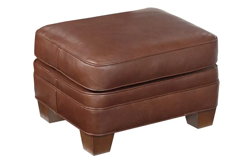 Orleans Leather Pillow-Top Footstool and Ottoman