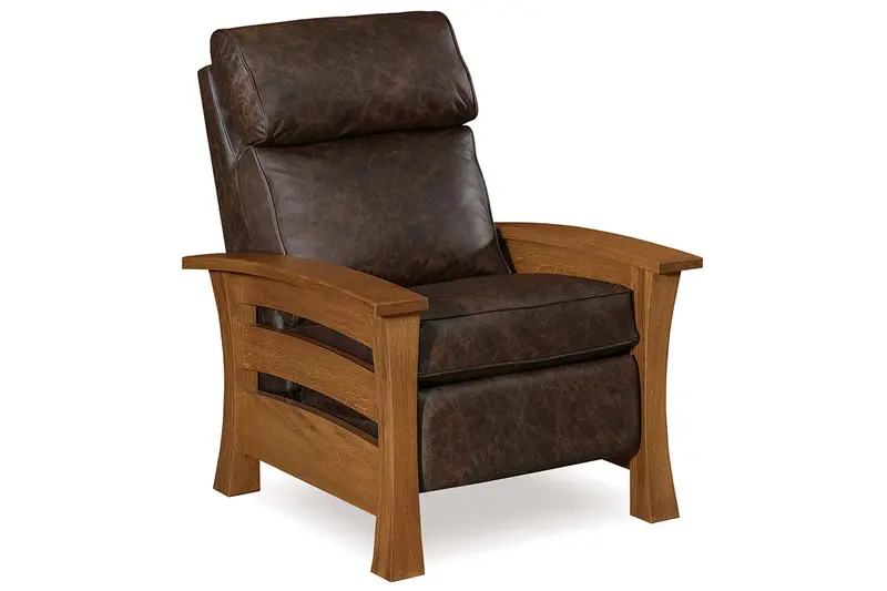 Orson Arts & Crafts Mission Leather Reclining Chair