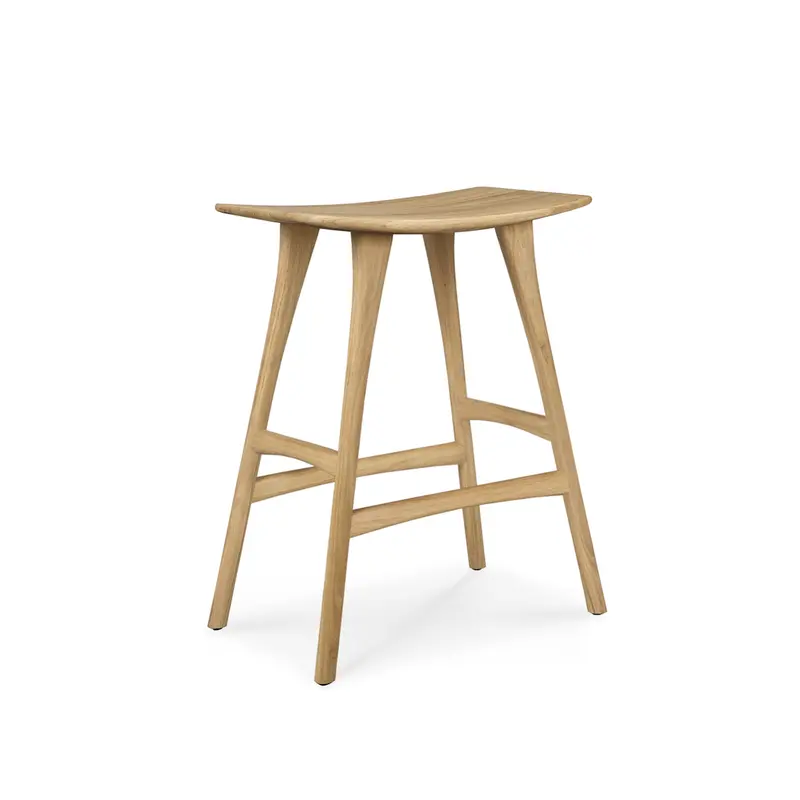 Osso Oak Wood Bench-Style Barstool