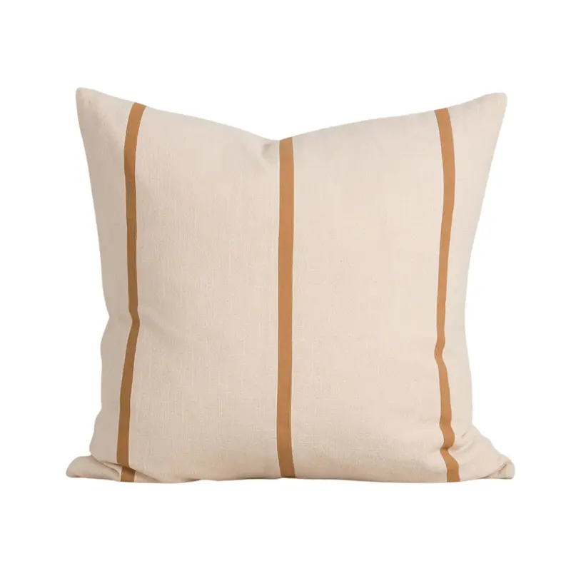 Otis Two-Tone Cushion: Oat & Caramel