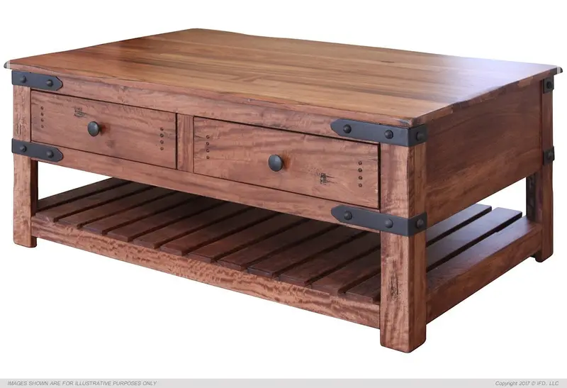 Parota Wood Cocktail Table – Rustic Elegance