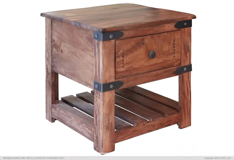 Parota Wood End Table – Natural Grain Finish