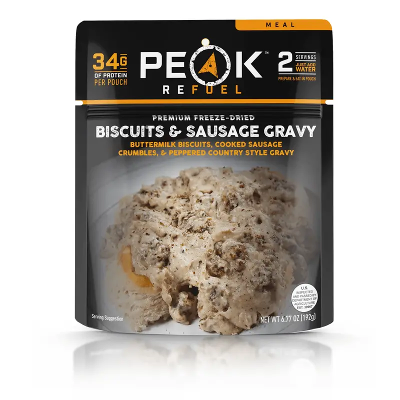Peak Refuel Biscuits & Sausage Gravy – Hearty Freeze-Dried Breakfast