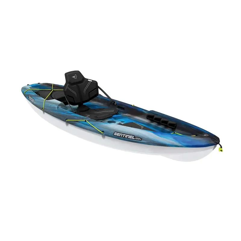 Pelican Sentinel 100X EXO Sit-on-Top Kayak – Stable Single-Person Fishing & Recreation Kayak